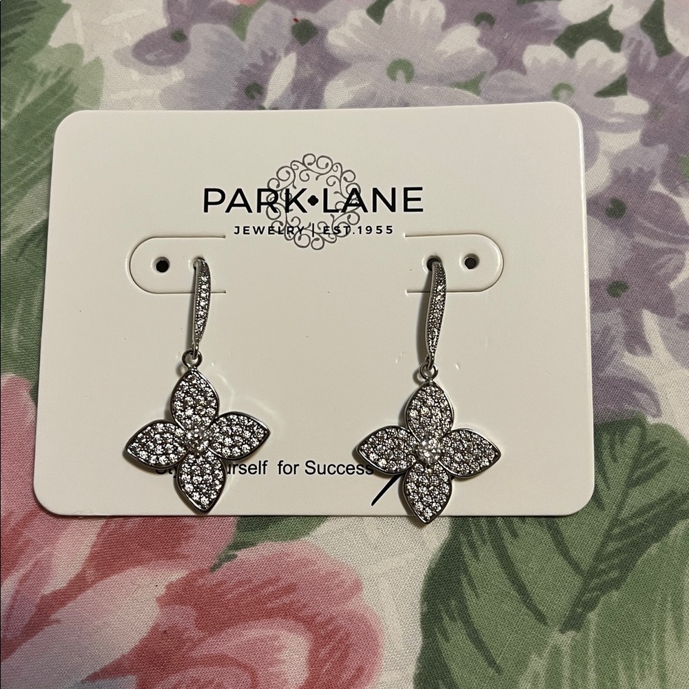 Park Lane Dazzling Silver Flower Earrings